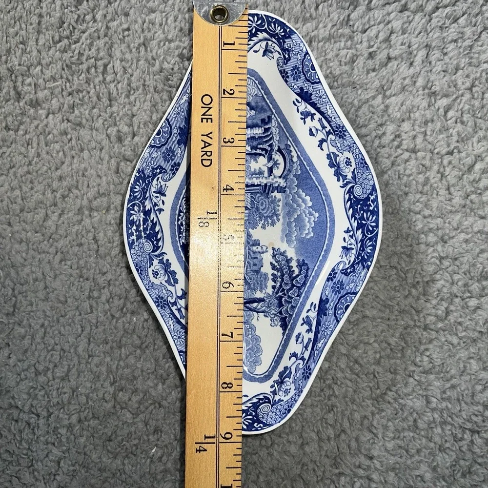 VTG Spode Italian Blue/White Diamond Hors D'oeuvres Bonbon Pickle Dish 9